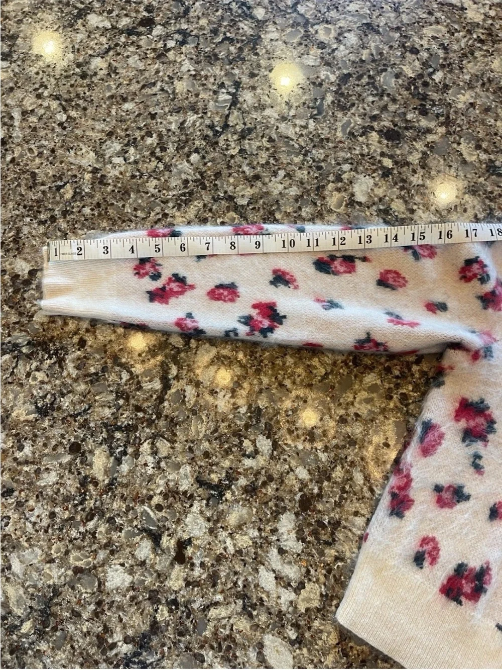 J. Crew Cream Floral Cropped Button-Up Cardigan with Pink Rose Print.